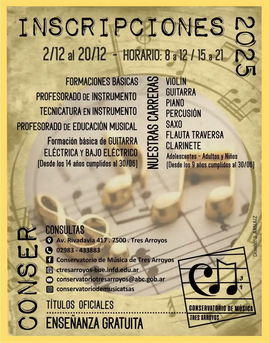 Inscripciones abiertas para formar parte del Conservatorio de Música en 2025