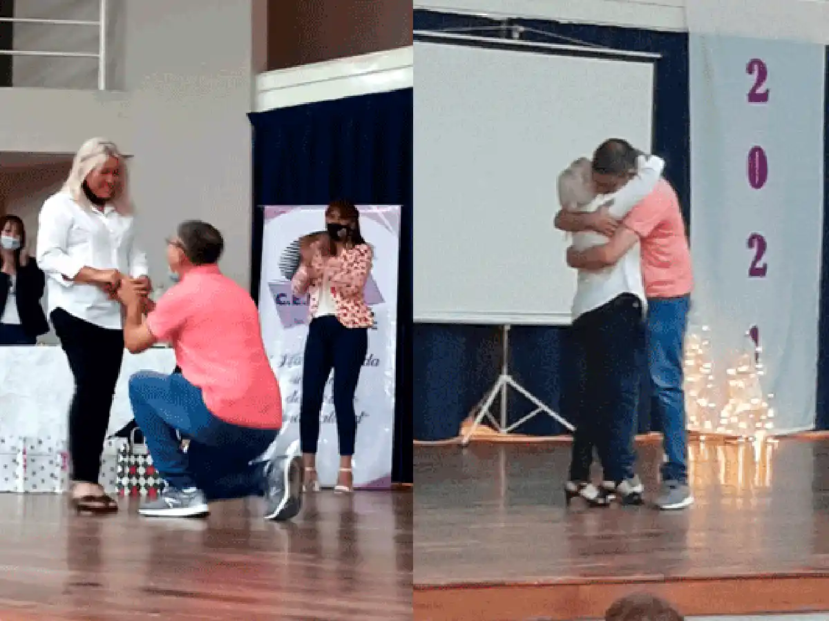 Villa María: le pidió casamiento en medio del acto de egresados