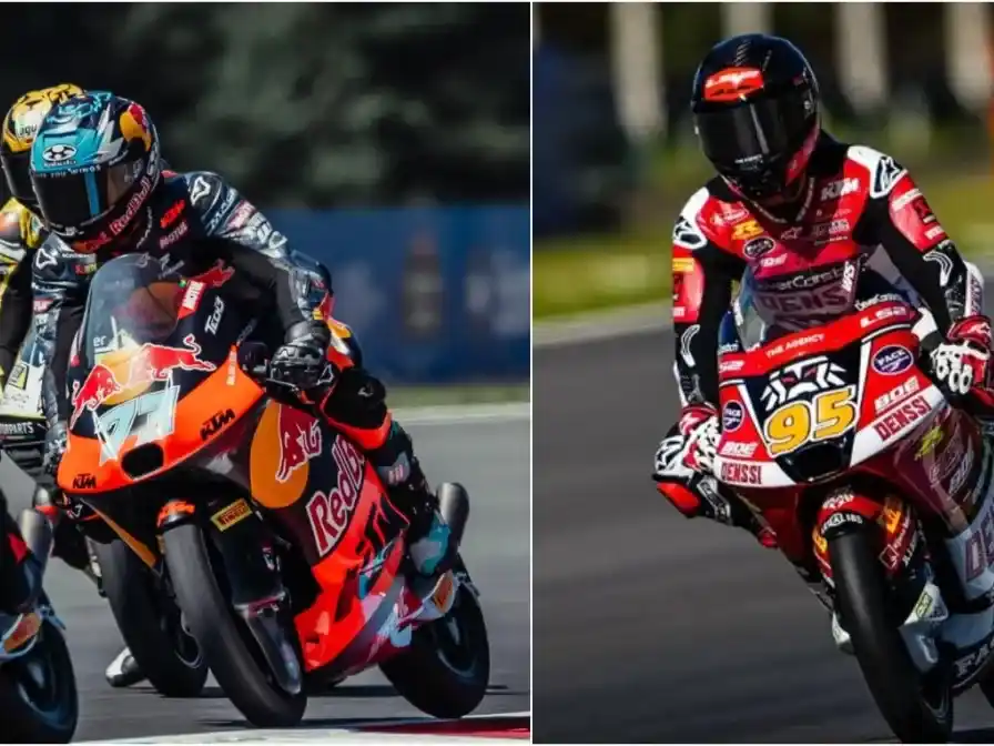 Perrone y Morelli, durante una jornada histórica para el motociclismo argentino.Foto: IG@valentinperrone73 y @marcomorelli95