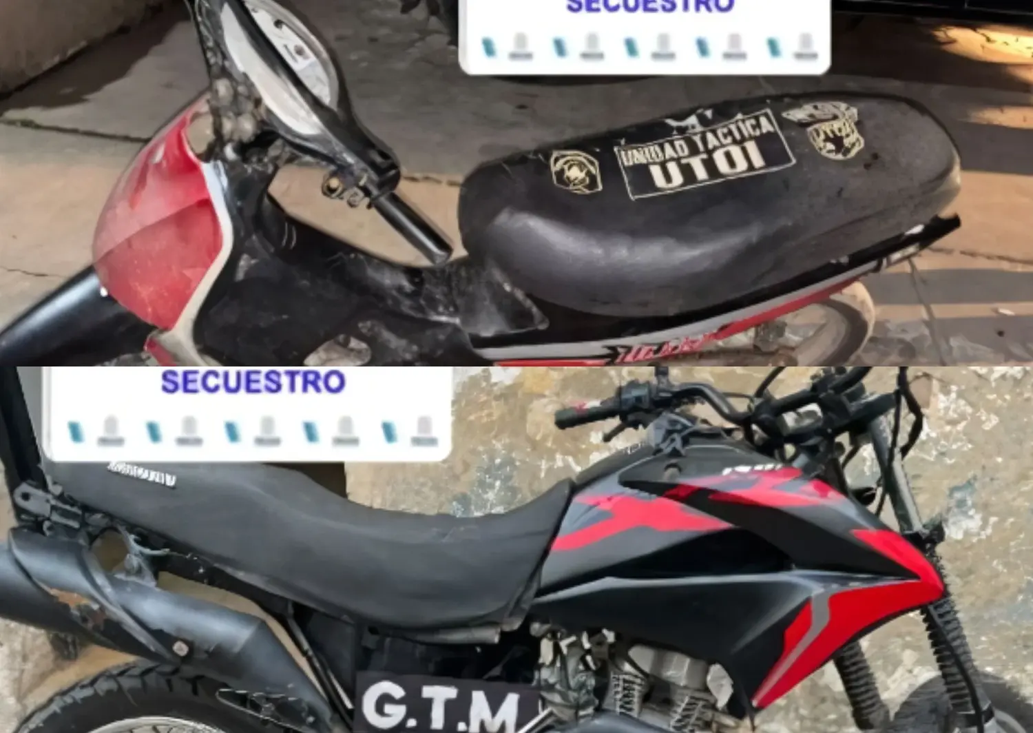Las motocicletas recuperadas por la policía.
