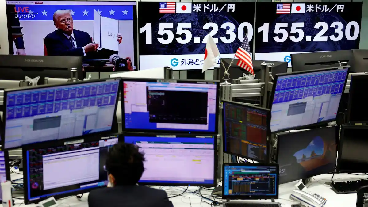 Sube el dólar y hay fuertes caídas en las bolsas de Europa y Asia por la medida arancelaria de Trump