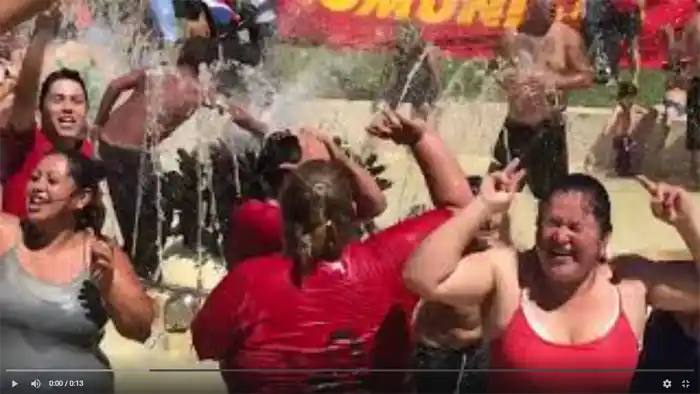 Festejo en la Plaza de Mayo