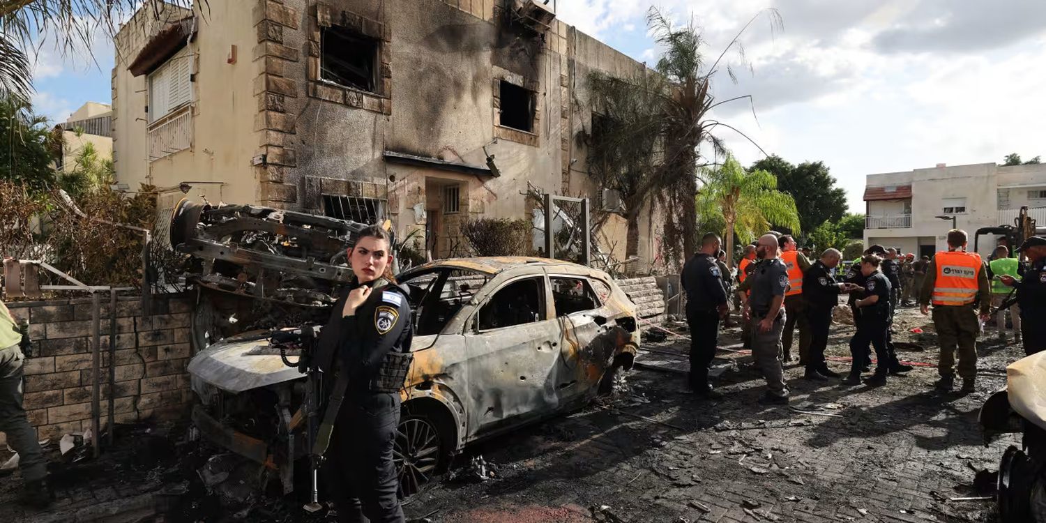 First responders and security forces gathered Sunday at the site of a Hezbollah strike on Kiryat Bialik, northern Israel