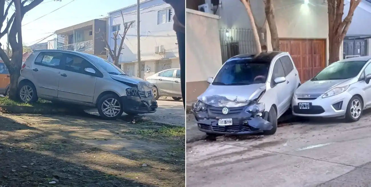 Circulando contramano, embistió violentamente a dos autos estacionados y se dio a la fuga