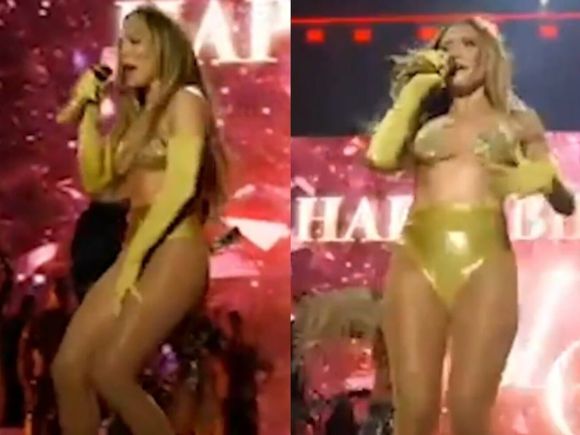 Jlo lo muestra todo en un concierto: tuvo un percance con el vestuario