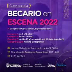 Becario en escena 2022: el Municipio convoca a estudiantes