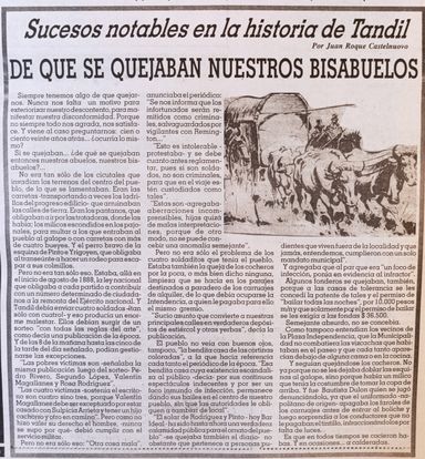 De qué se quejaban nuestros bisabuelos – El Eco