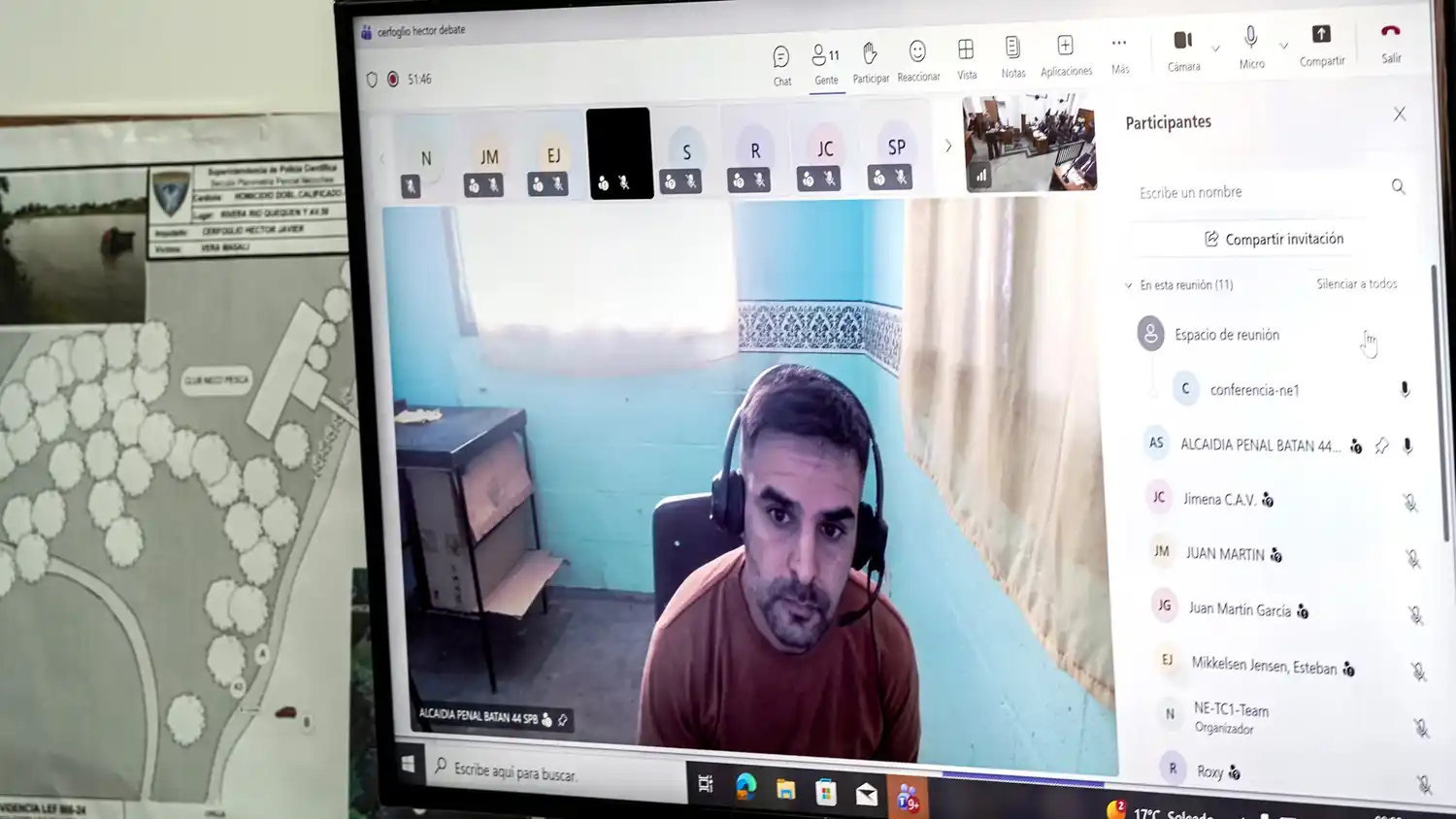 Javier Cerfoglio. Siguió las alternativas de la audiencia en forma virtual por un tiempo