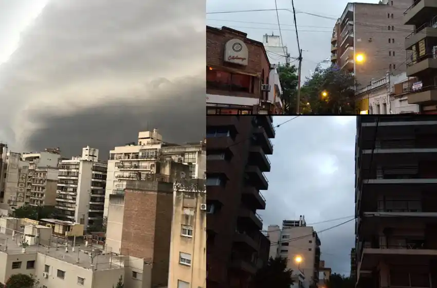 Se hizo la noche en Rosario: alerta por tormentas fuertes y caída de granizo