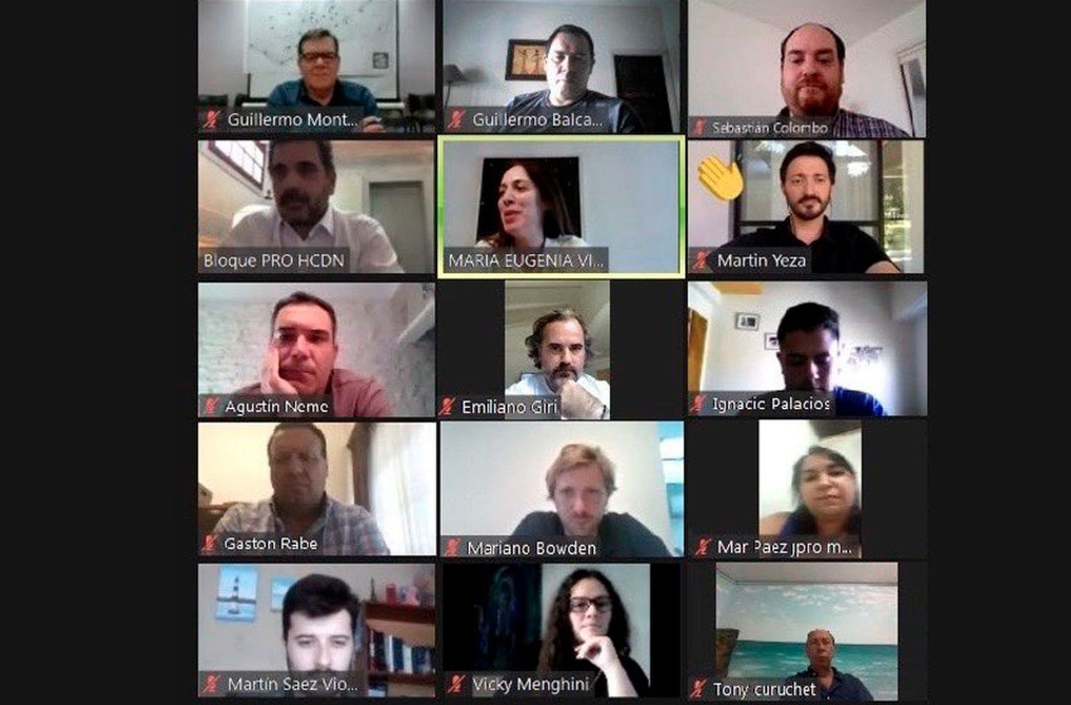 Vidal se reunió por zoom con Montenegro y otros referentes de Juntos por el Cambio en la Provincia