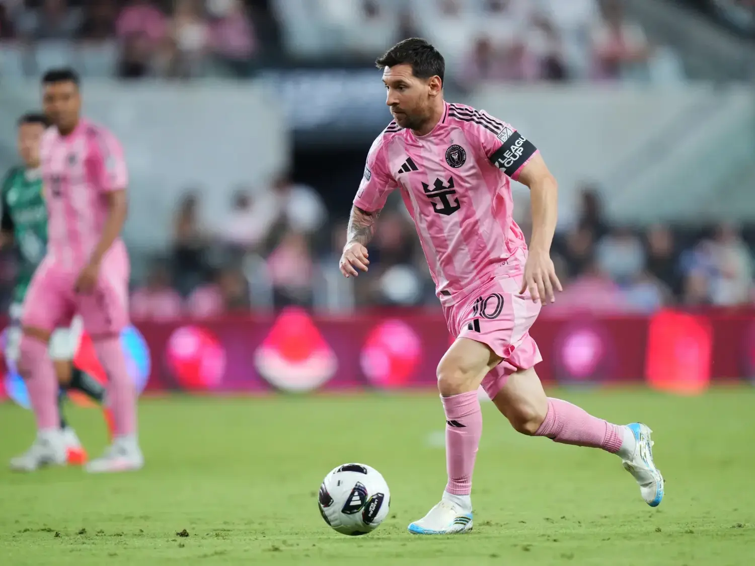 Leo Messi tuvo minutos en la derrota y eliminación de Las Garzas en la Leagues Cup. Foto:AP