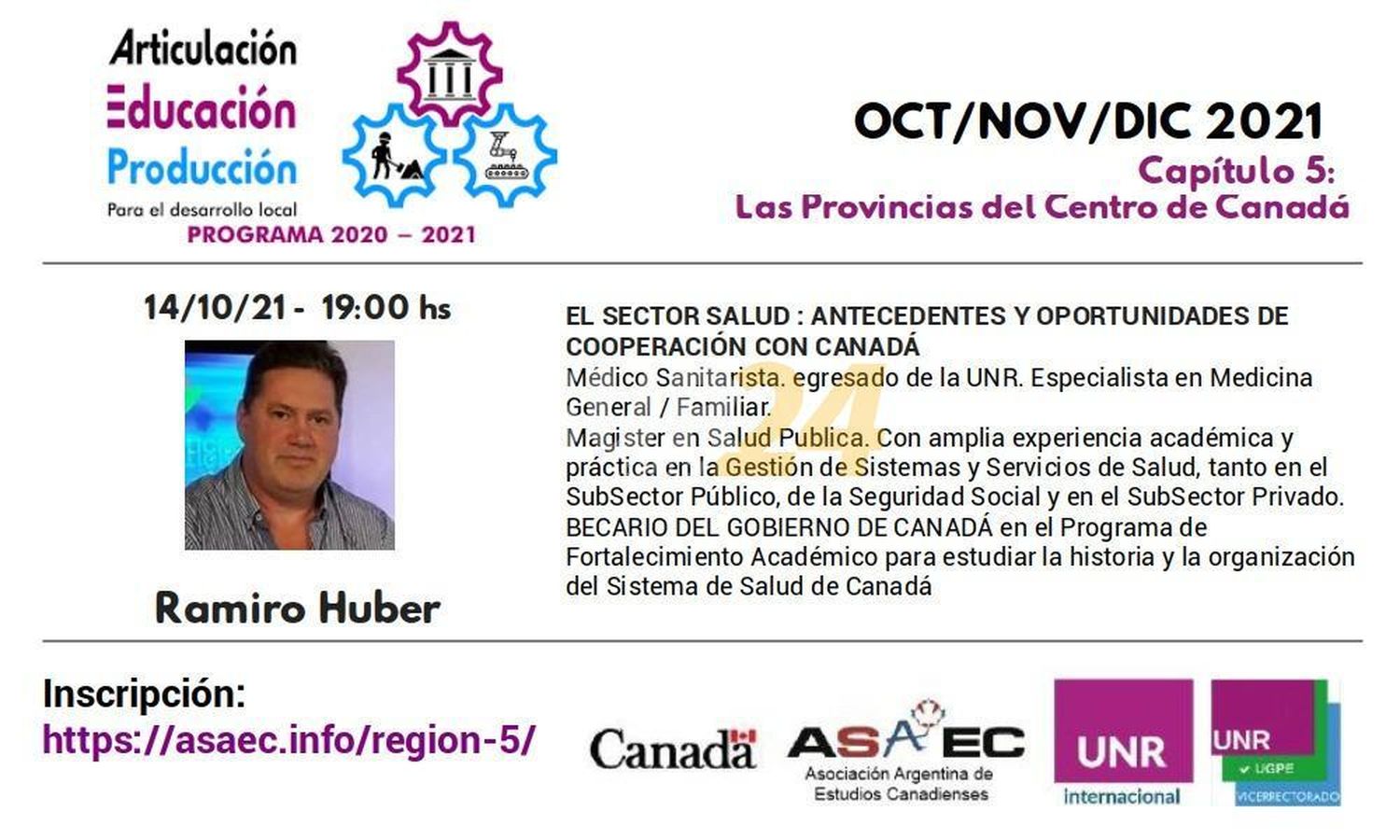 Conferencia de Huber por la integración argentino-canadiense en salud