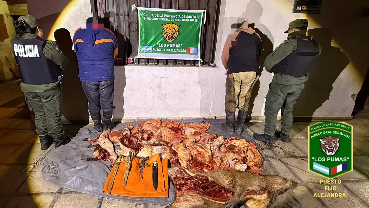Aprehendieron a dos personas por presunto abigeato, caza ilegal y portación de un arma de fuego en zona de islas