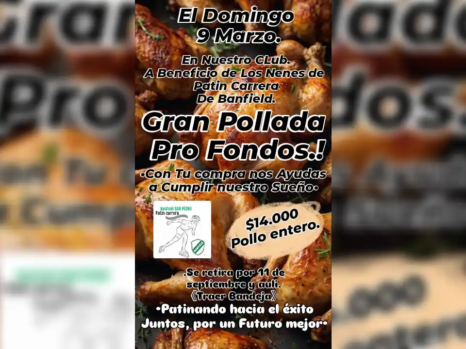 Pollada a beneficio del patín carrera de Banfield