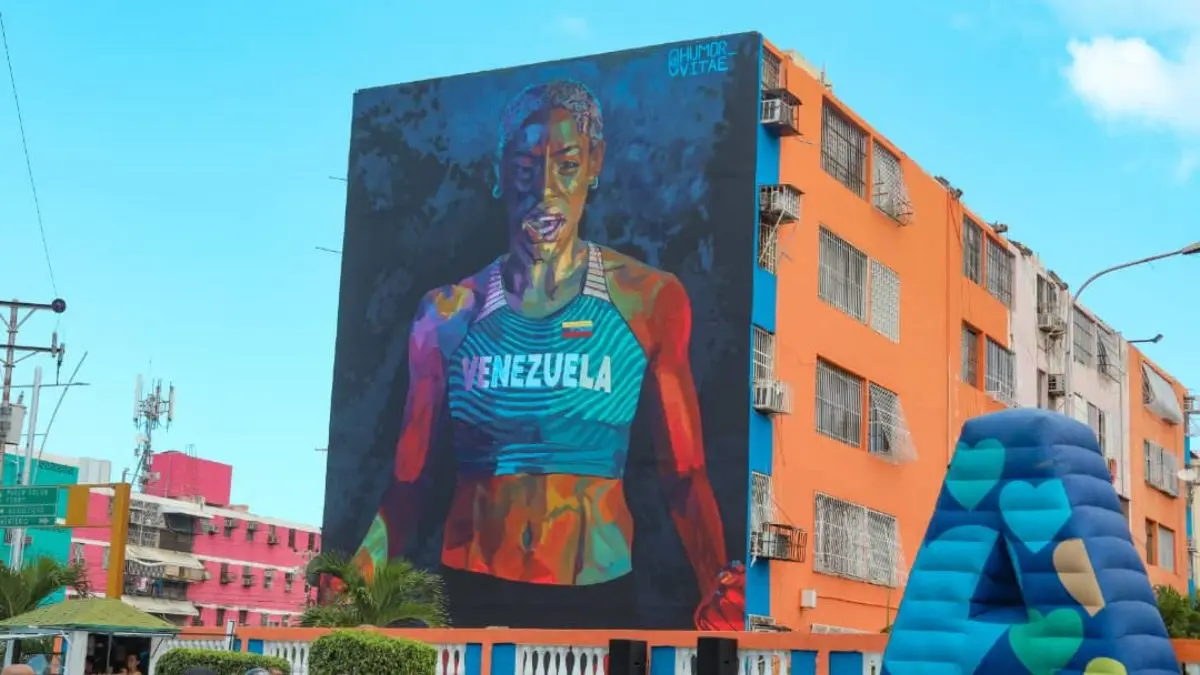 Así fue la inauguración del mural más grande de Venezuela en honor a Yulimar Rojas (+ Fotos)