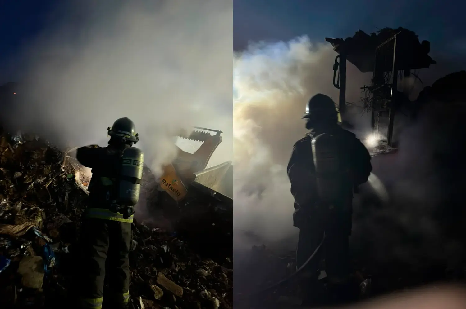 Se incendió una pala mecánica en el Complejo Ambiental de Rafaela