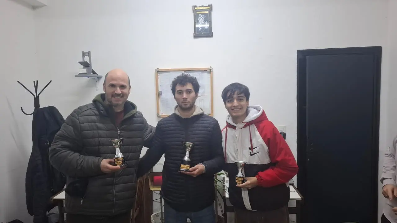 Los tres de arriba en el torneo. Franco Chiriano, Gabrielli Merlin y Gonzalo Maldonado