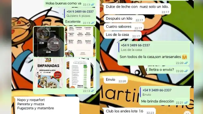Una persona encargó comida a un emprendimiento y resultó ser una estafa.