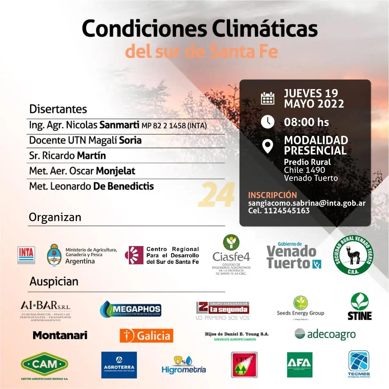 Importante jornada sobre condiciones climáticas del sur de Santa Fe