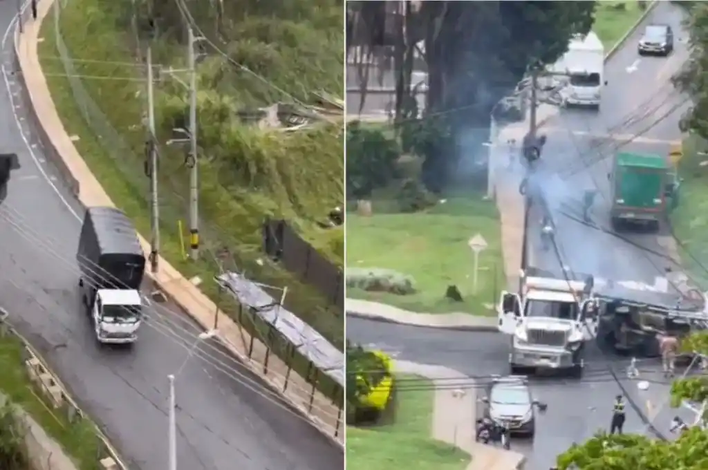 Camión sin frenos volcó en la loma de San José
