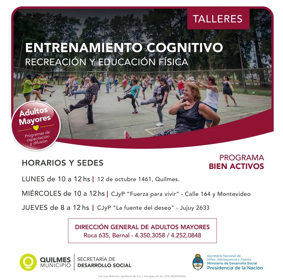 Quilmes: Abren la inscripción al taller de entrenamiento cognitivo para adultos mayores