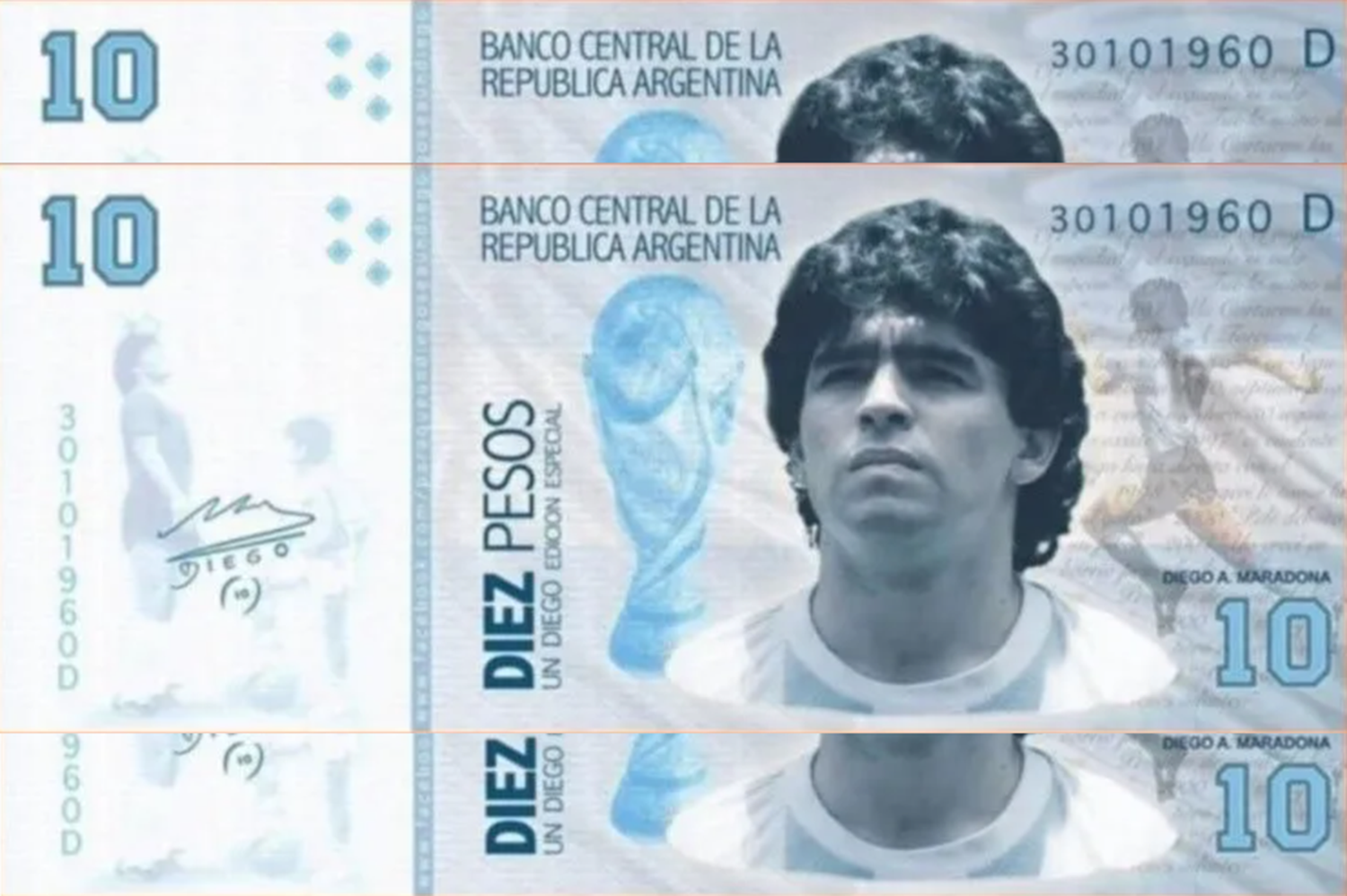 Un grupo de fanáticos piden que la cara de Diego ilustre el billete de 10 pesos