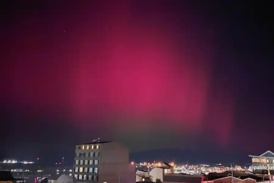 Se generaron auroras boreales en Ushuaia producto de la intensa tormenta solar