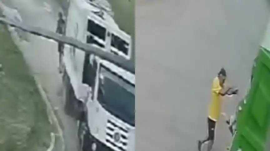 El video completo del momento en que atropellan una perra en Quequén y la arrojan al camión que recolecta la basura