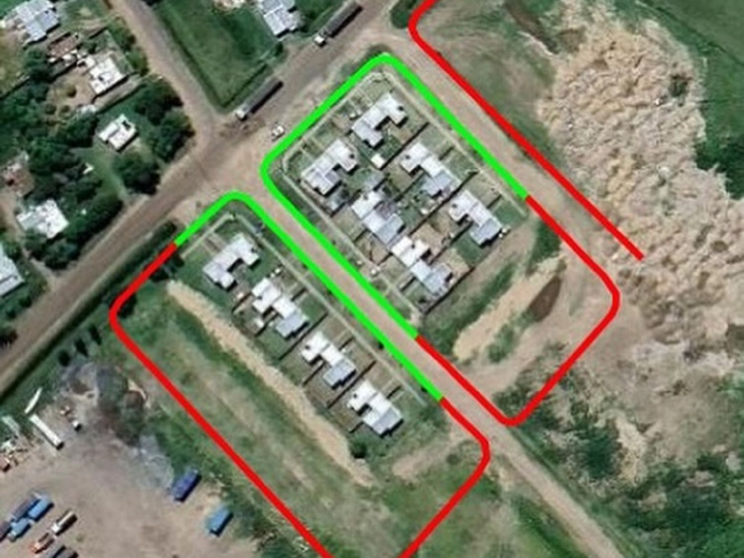 Imagen aérea del barrio "Más Cerca". Foto: Gentileza.