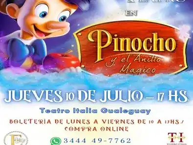 “PINOCHO y el anillo mágico” Tributo musical. Con descuentos por la VENTA ANTICIPADA DE LOCALIDADES.