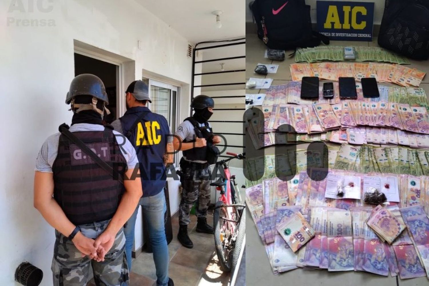 Allanamiento finalizó con el secuestro de cocaína, marihuana y una gran suma de dinero