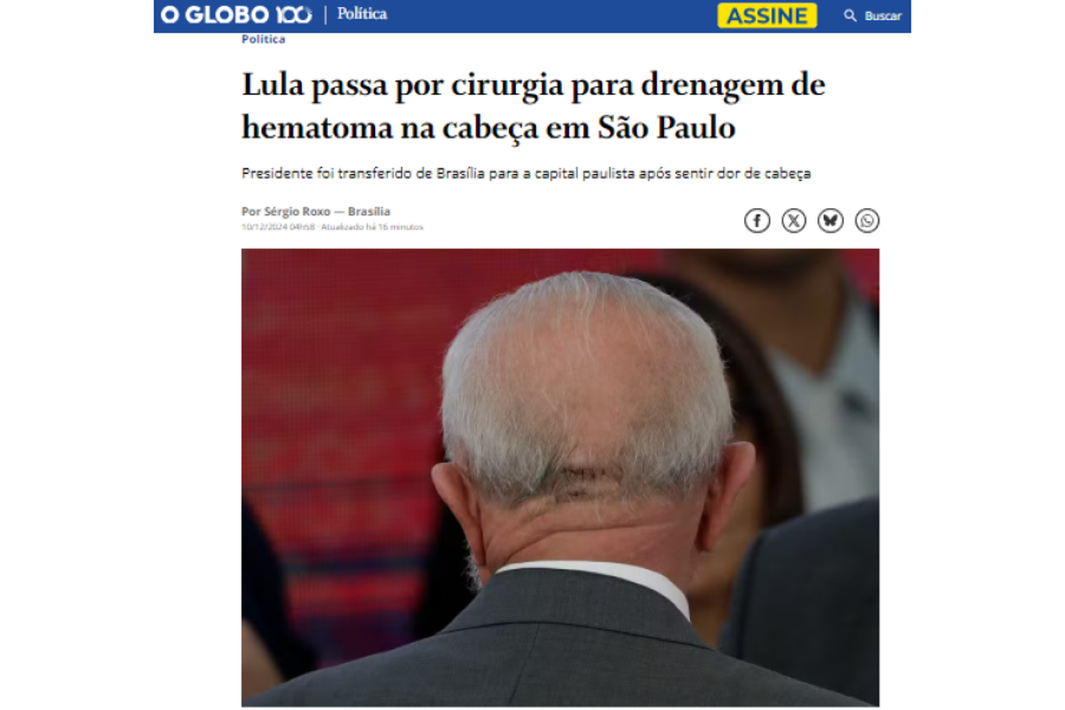 Así lo informa la prensa brasileña - Red O Globo