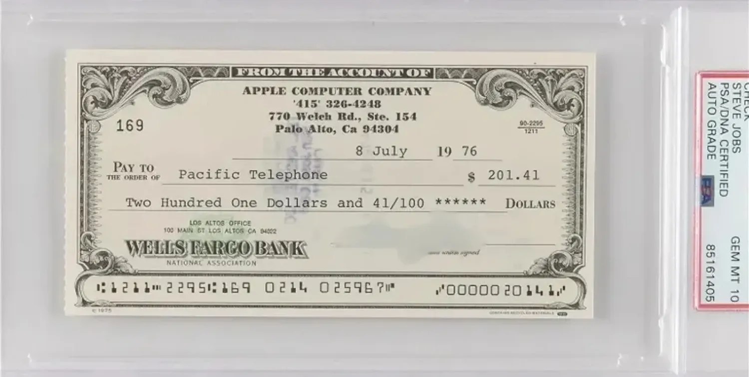 El cheque que rompería los récords.
