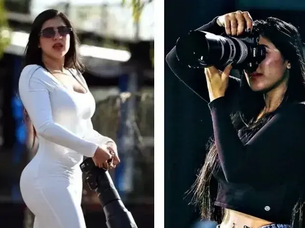 La fotógrafa Adriana Caballero quien habría desatado la polémica en el club por su vestimenta. Foto:Redes