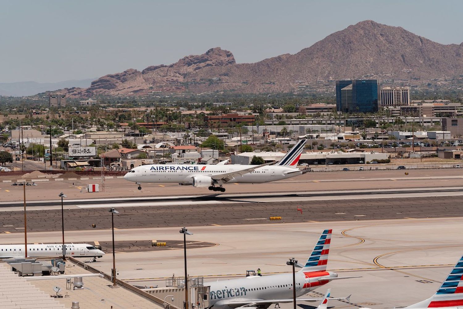 Air France lands at Phoenix Sky Harbor Airport