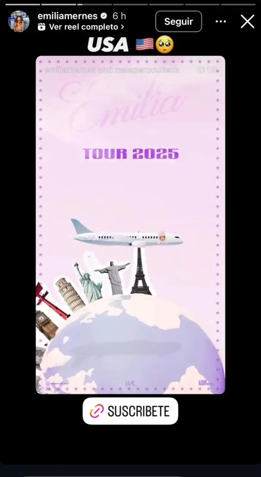 La cantante realizará su primera gira por Estados Unidos. (Fuente: Instagram/emiliamernes)