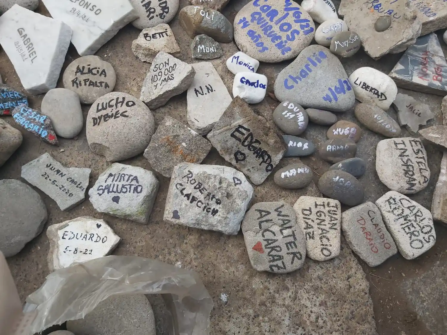 Presencia sampedrina en la Marcha de las Piedras por los fallecidos con COVID-19