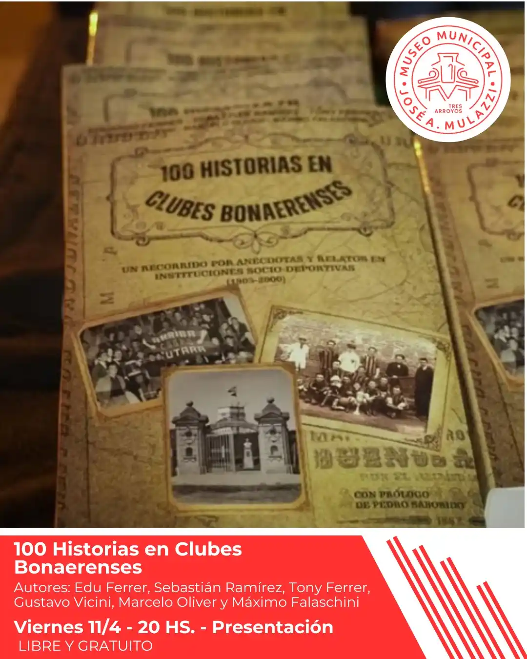 Este viernes presentan en el Mulazzi “100 Historias en Clubes Bonaerenses”