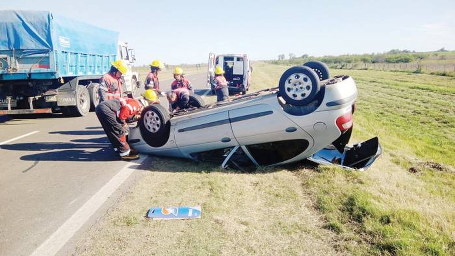 Una concordiense volcó con su automóvil en la Nueva Autovía 18