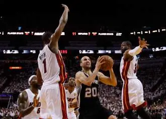 Los Spurs de Ginóbili cayeron ante Miami y la final de la NBA está 2-2 