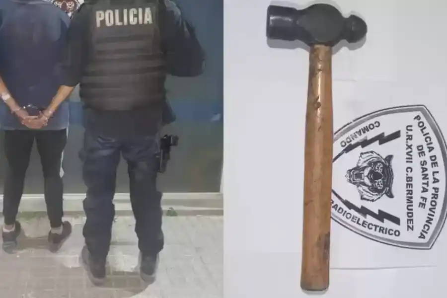 Con un martillo, una cadena y una linga, agarraron a un menor sospechoso