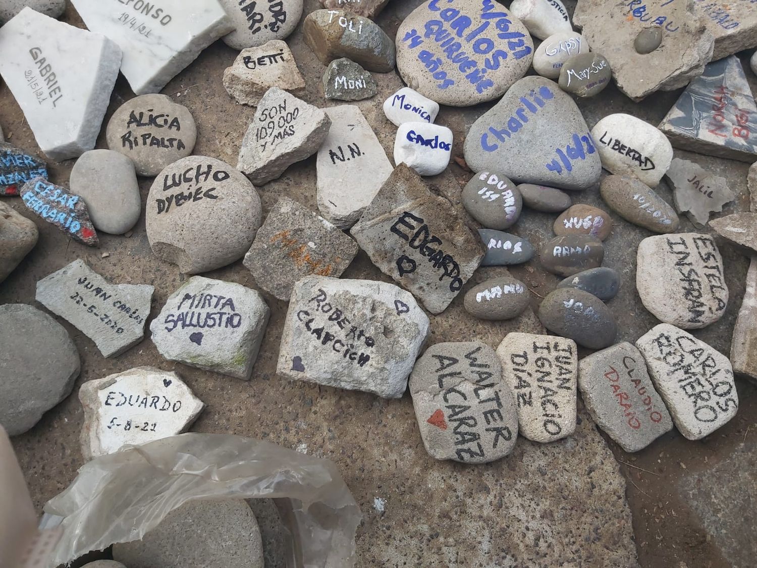 Presencia sampedrina en la Marcha de las Piedras por los fallecidos con COVID-19