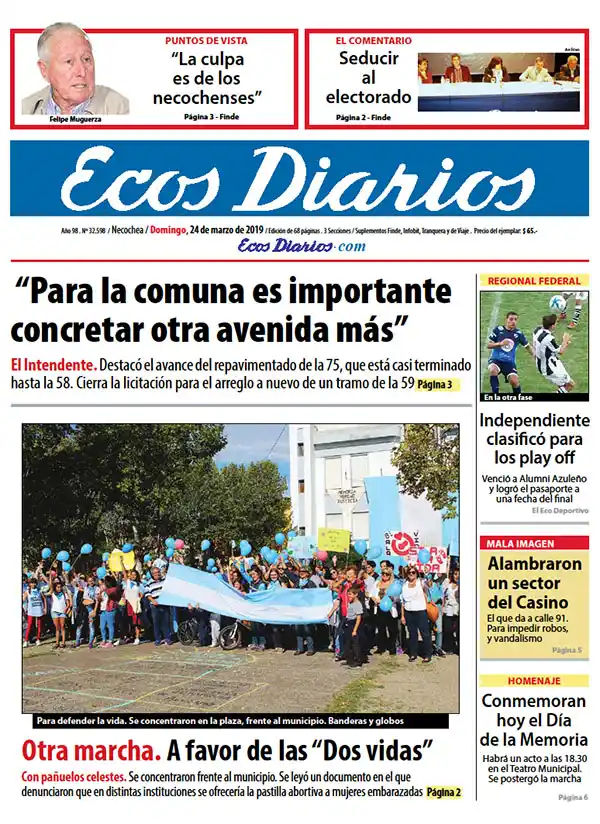 Tapa del 24 de marzo de 2019
