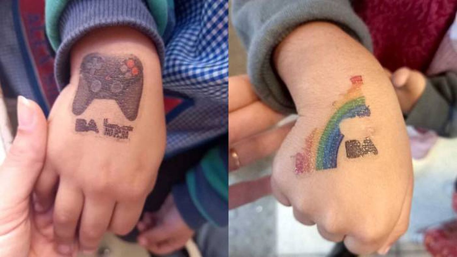 Denuncian que el Gobierno  porteño puso tatuajes  publicitarios a alumnos  de primaria