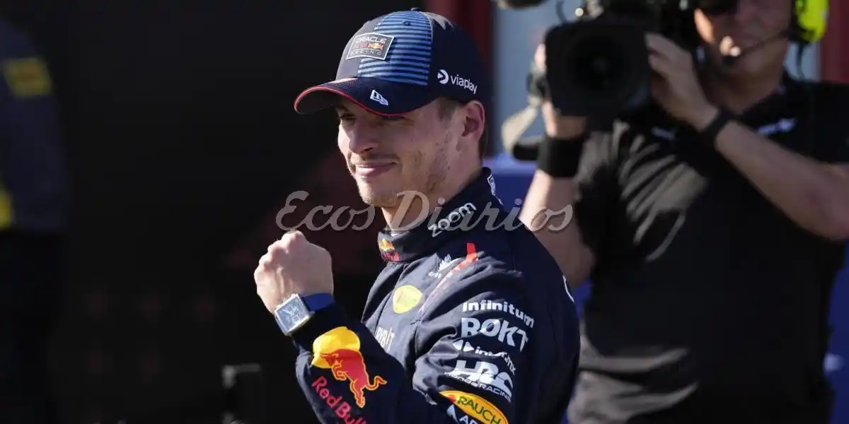 Max Verstappen aprieta el puño tras su triunfo en Imola