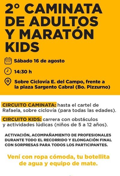 Caminata para Adultos y Maratón Kids»