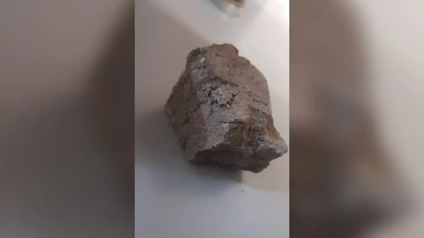El detenido arrojó la piedra contra el alerón del baúl del móvil policial.
