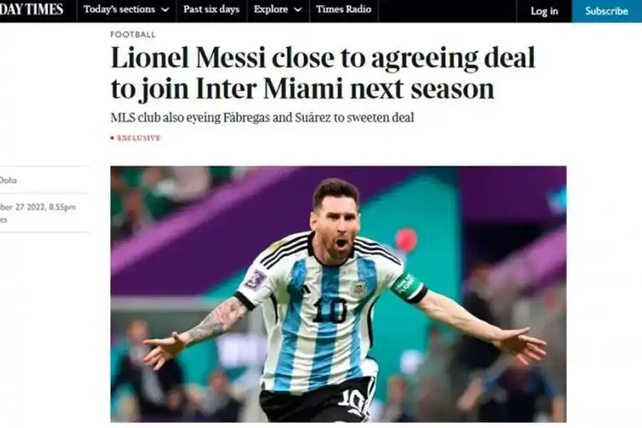 Un diario británico reveló que Messi habría llegado a un "acuerdo" para sumarse al Inter Miami en 2023