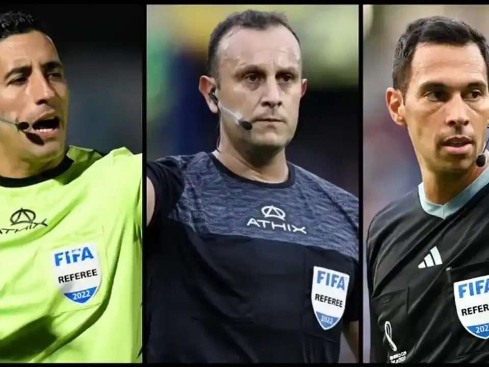 Los tres árbitros argentinos que estarán en el Mundial 2026: Falcón Pérez, Herrera y Tello.