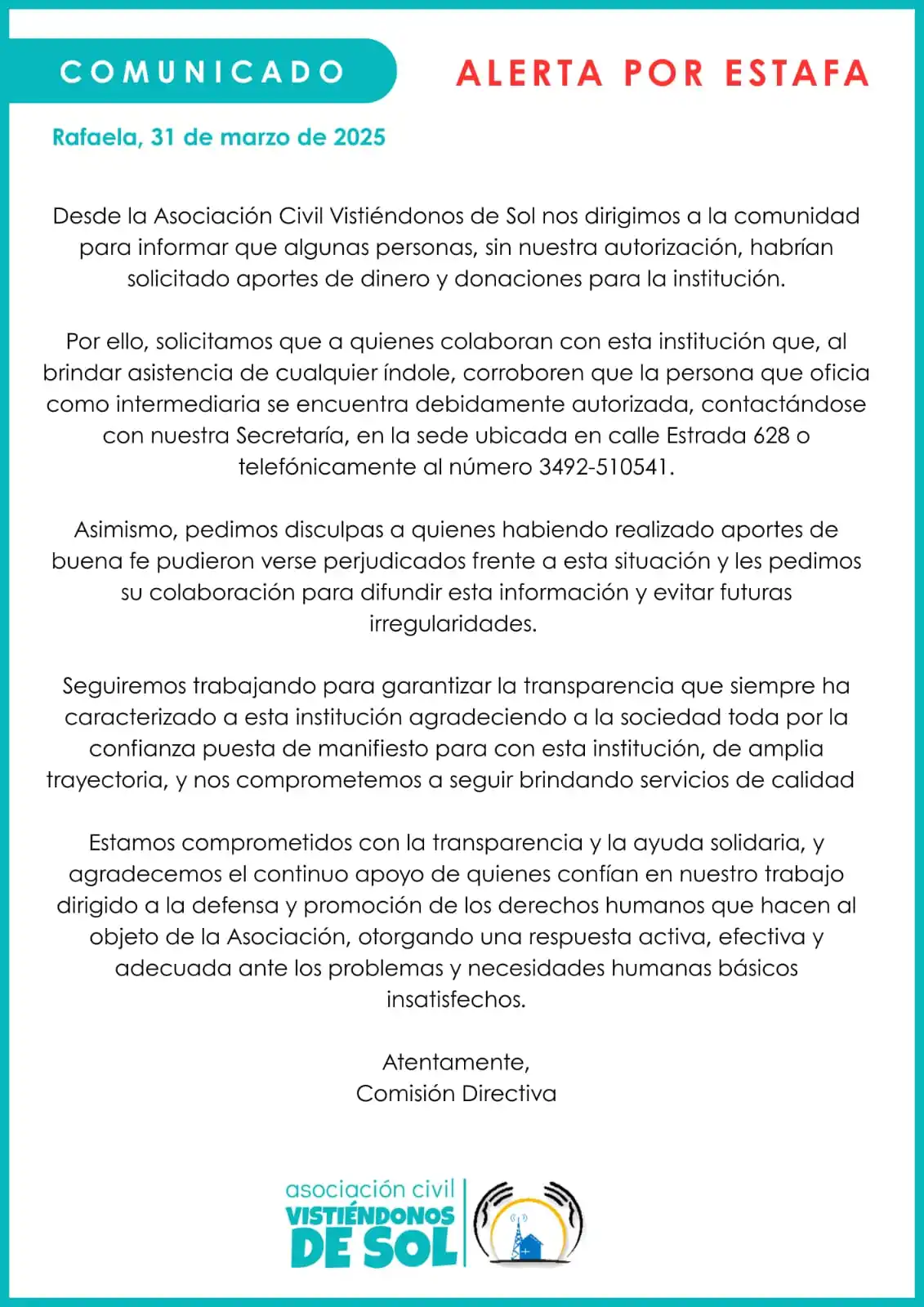 estafa vistiéndonos de sol